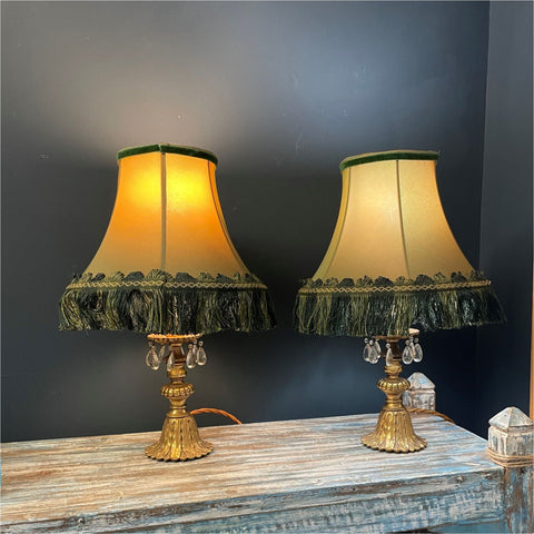 Pair Of Gilt Table Lamps - Lighting