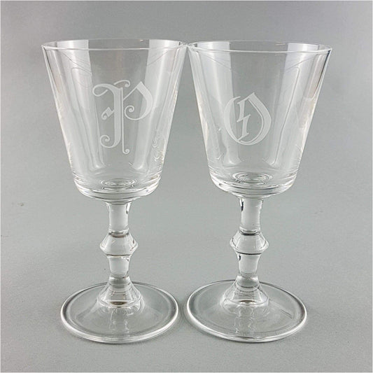 Glass - Crystal Initialled Goblet