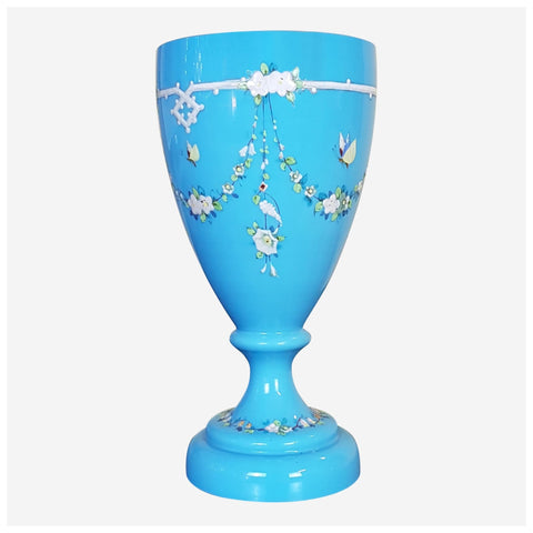 Glass - Victorian Blue Pedestal Cup
