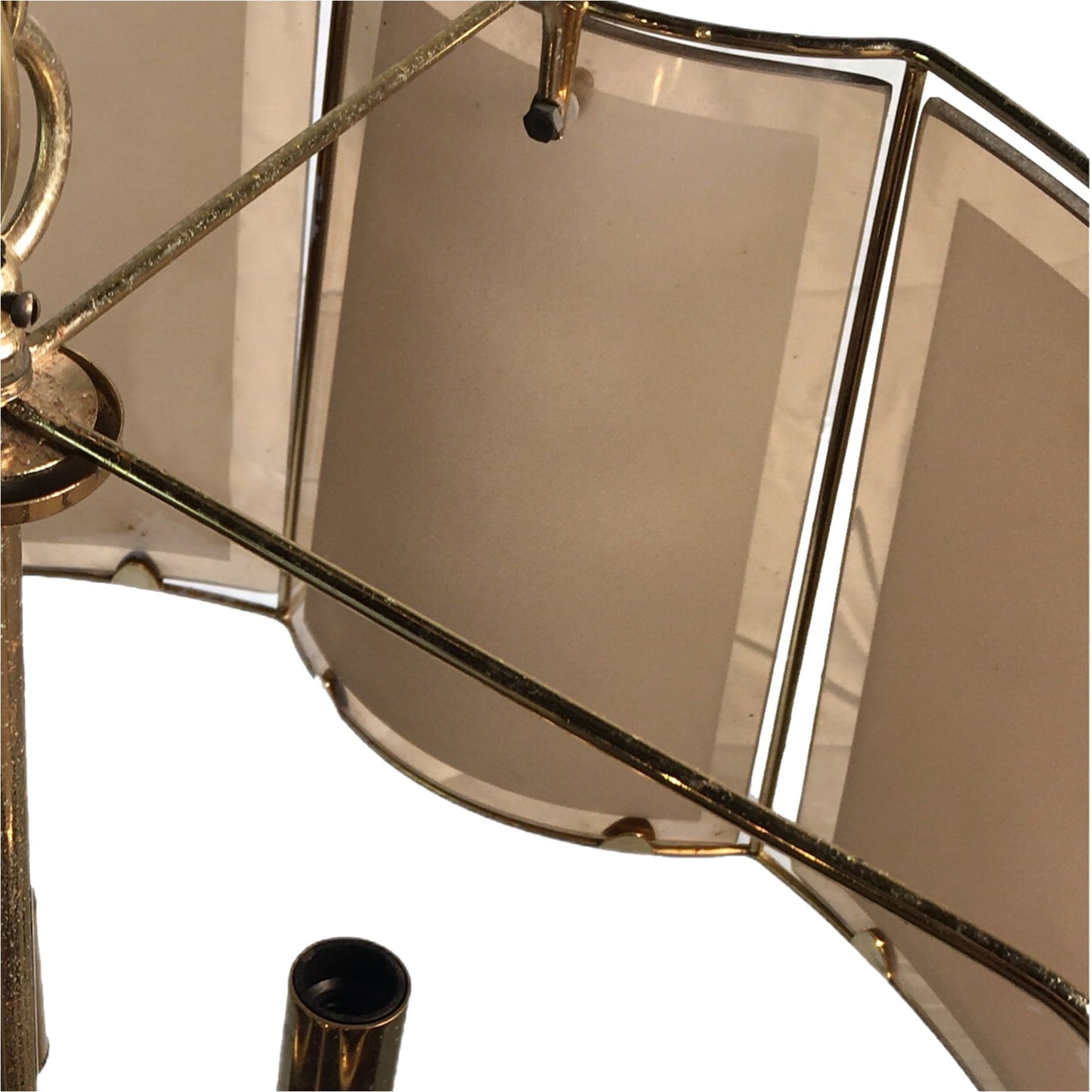 Large Mid-Century Smoked Glass Hanging Light - Lighting