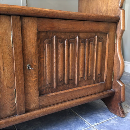 Large Oak Waterfall Bookcase - Furniture