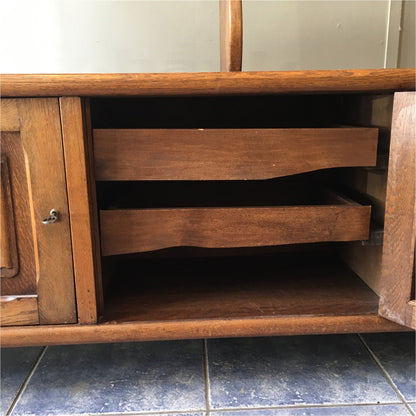 Large Oak Waterfall Bookcase - Furniture
