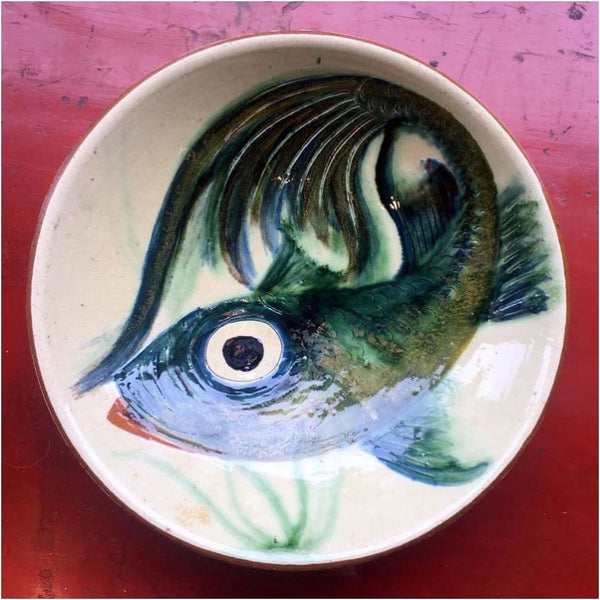 Ceramics - Large Pottery Midcentury Fish Bowl By Puigdemont