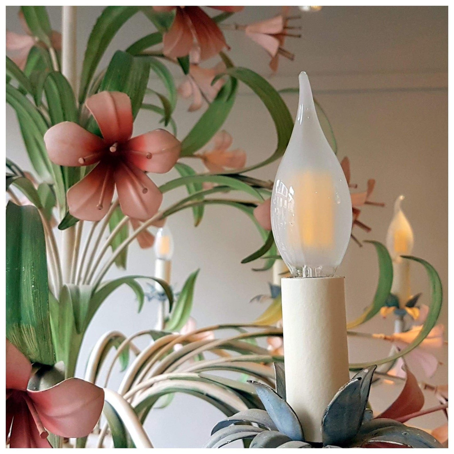 Lighting - French Tole Painted 12-Light Chandelier