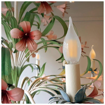 Lighting - French Tole Painted 12-Light Chandelier