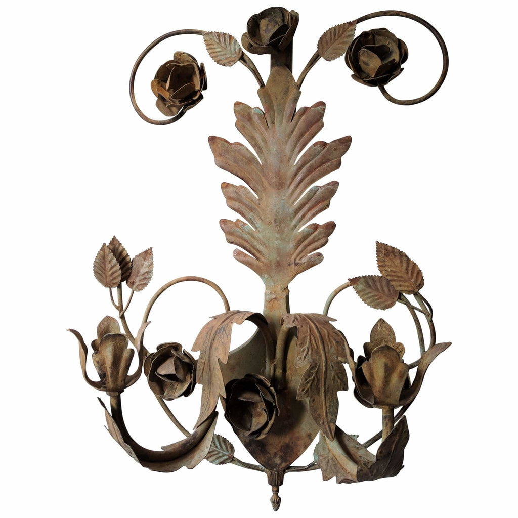Lighting - Metal Floral Two Branch Wall Sconce