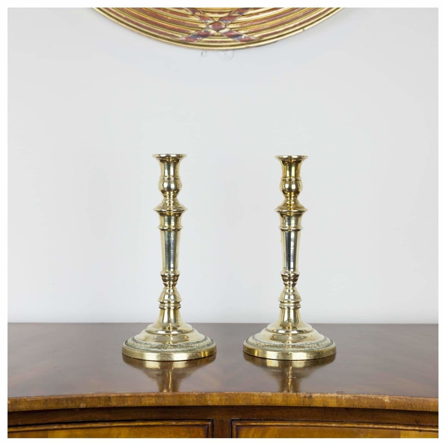 Lighting - Pair Of Antique Brass Candlesticks