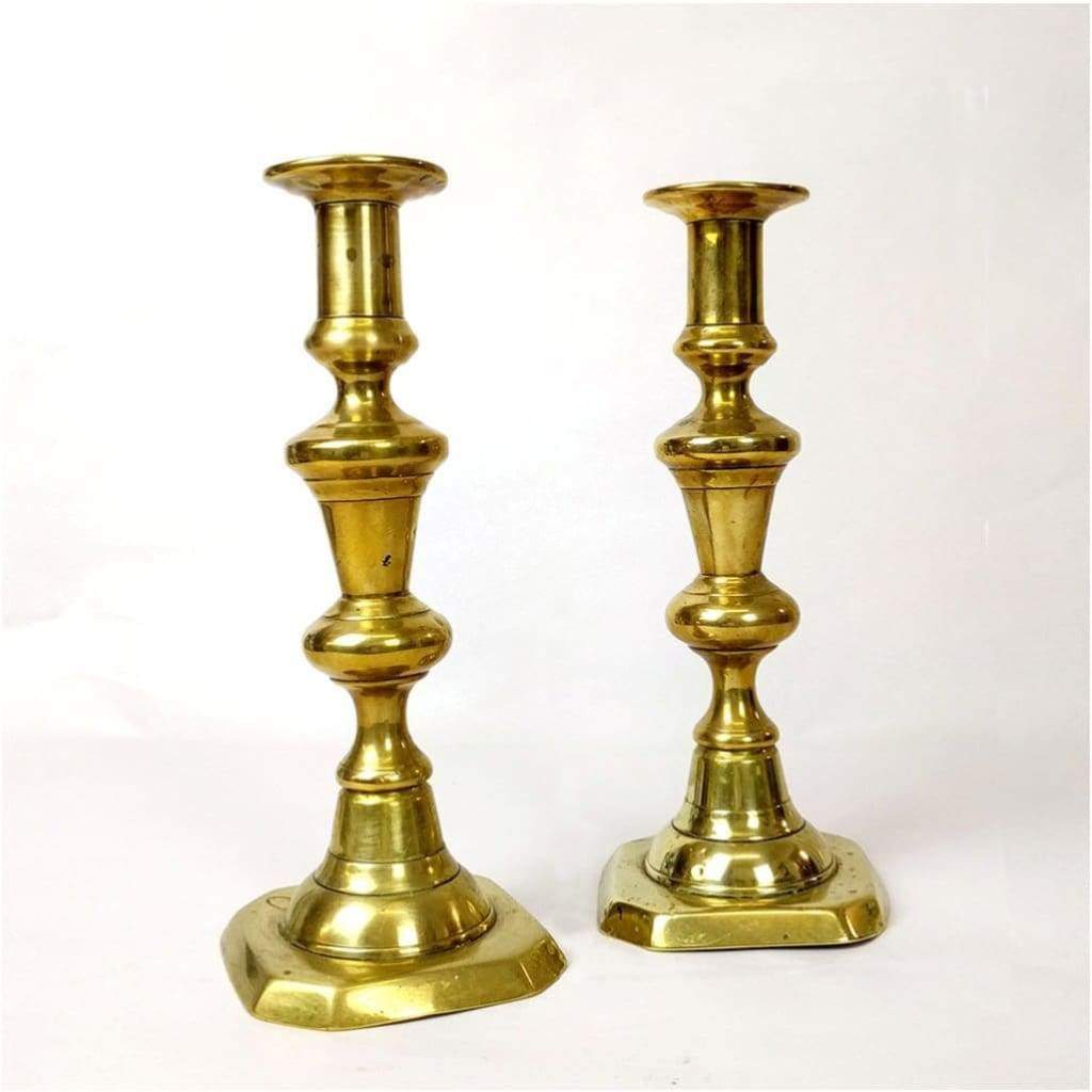 Lighting - Pair Of Brass Candlesticks