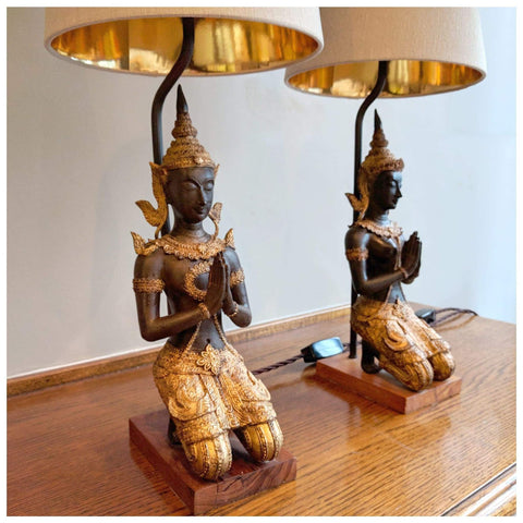 Lighting - Thai Gilt Bronze Table Lamps