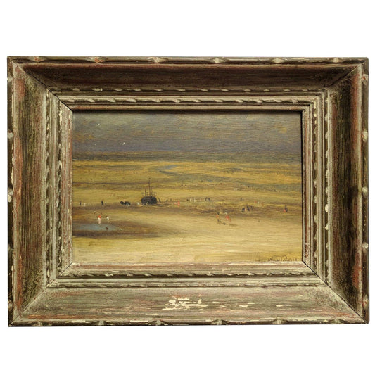 Louis Montaigu - Beach Scene At Low Tide
