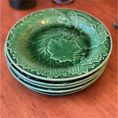 Majolica Green Leaf Plate - Ceramics