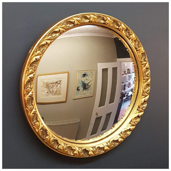 Mirrors - Gilt Round Convex Mirror