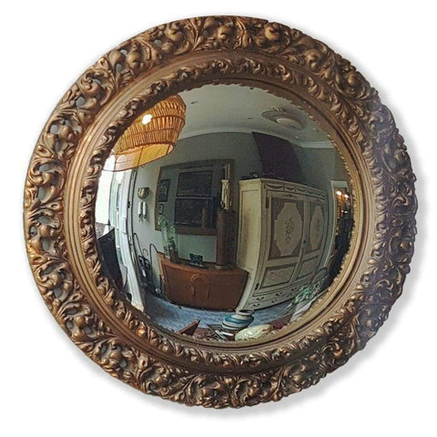 Mirrors - Vintage Gilt Convex Mirror