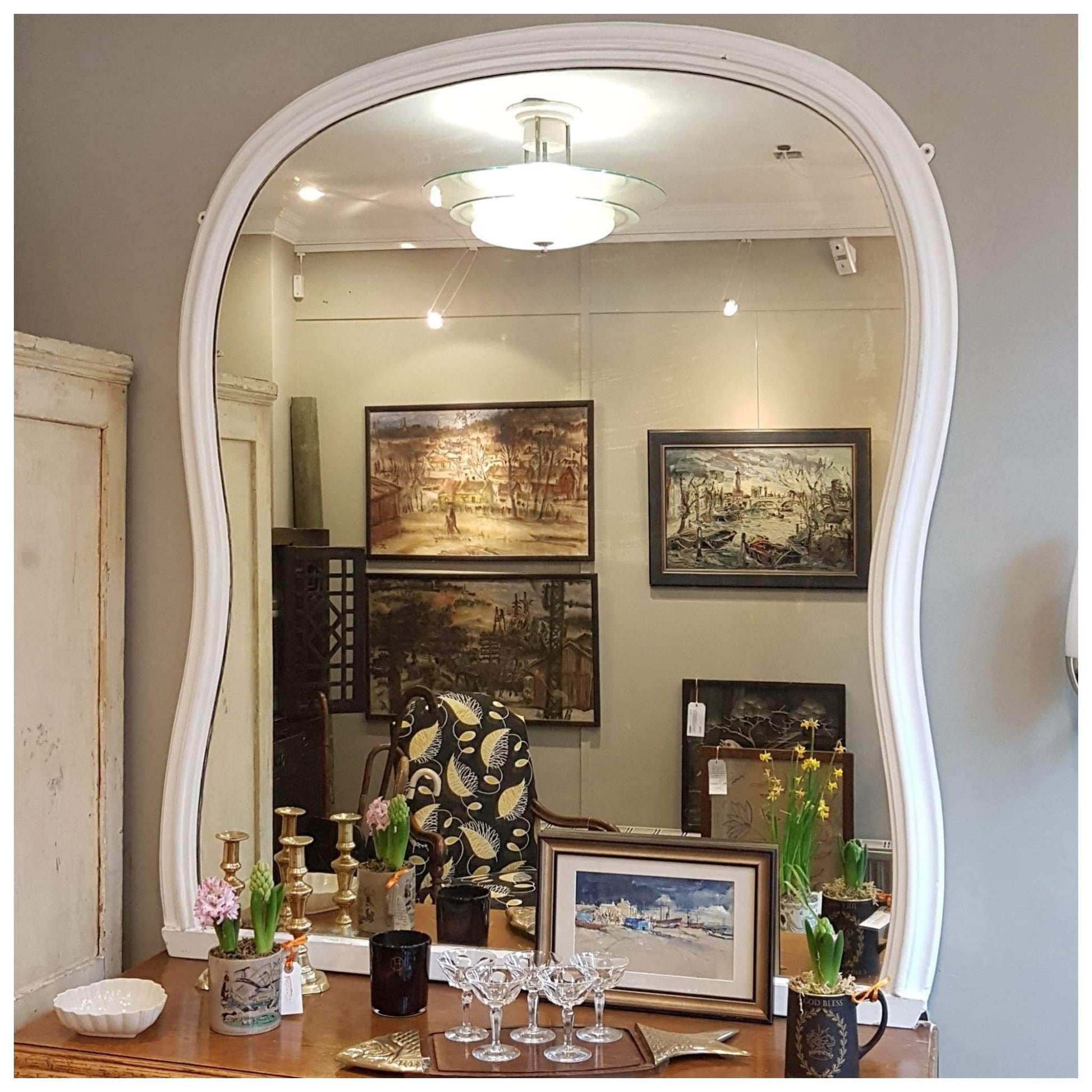 Mirrors - Waisted Overmantle Mirror