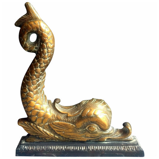 Miscellaneous - C19th Brass Dolphin Doorstop