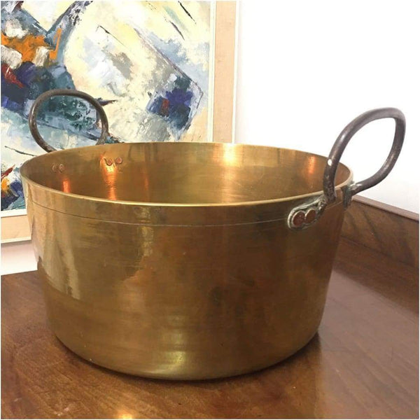 Miscellaneous - Large Heavy Brass Jam Pan
