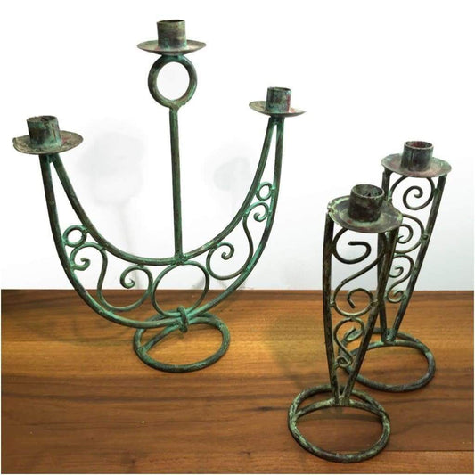 Miscellaneous - Verdigris Candelabra Set