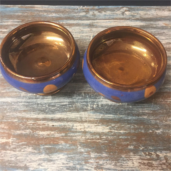 Pair Of Copper Lustre Salts - Ceramics