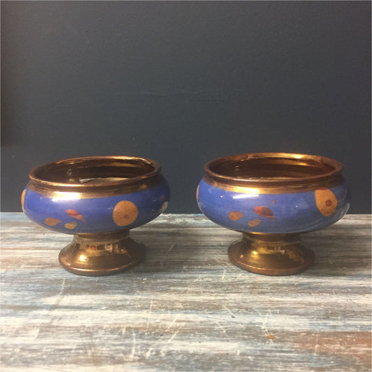 Pair Of Copper Lustre Salts - Ceramics