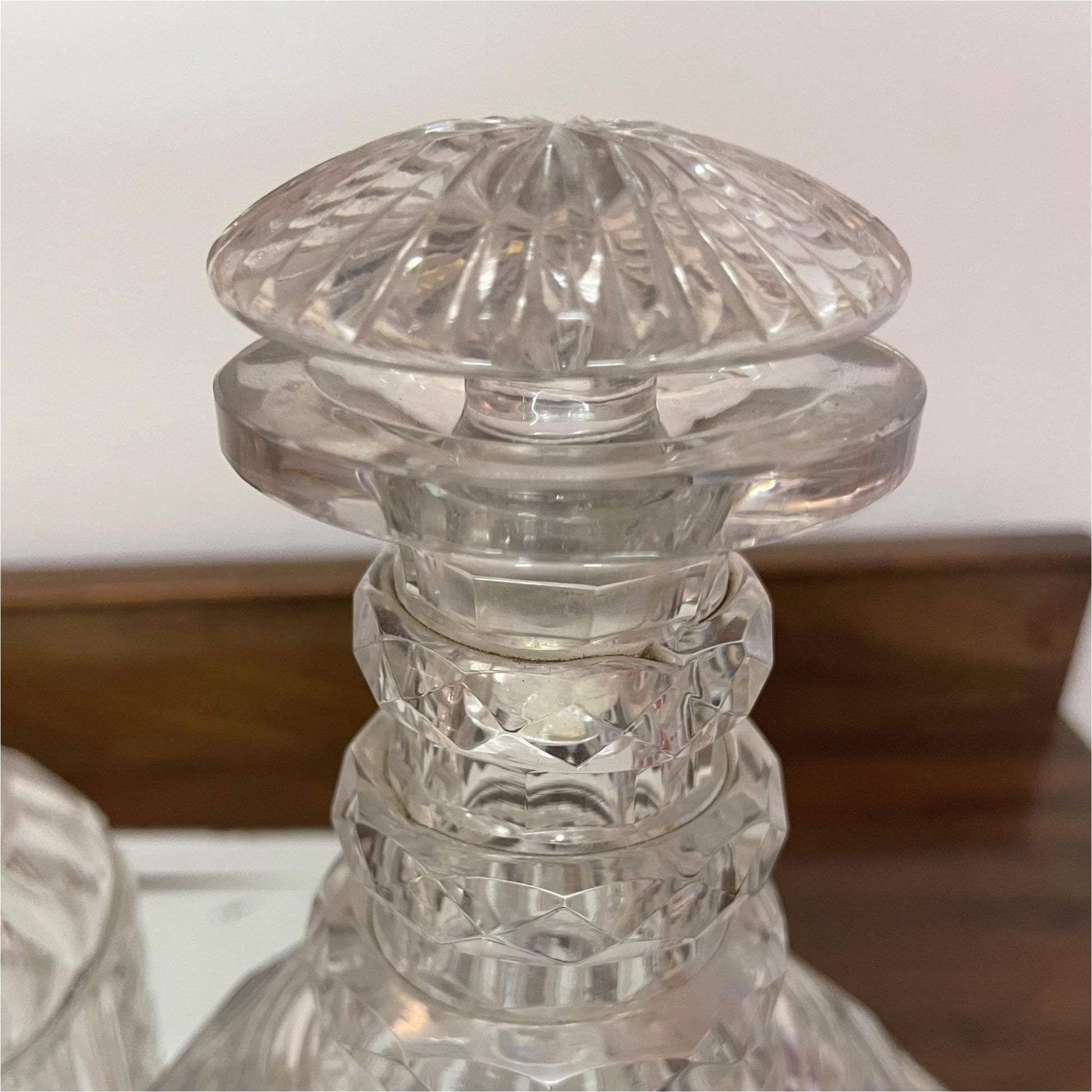 Pair Of Victorian Cut Glass Decanters - Glass