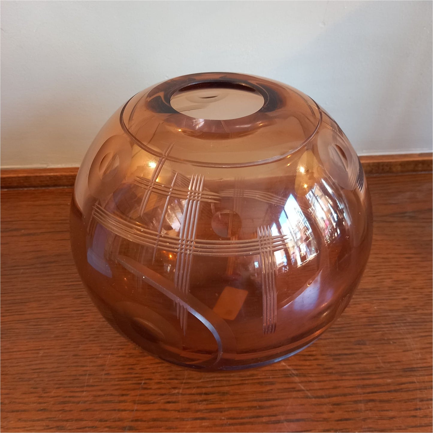 Peach Art Deco Studio Vase - Glass