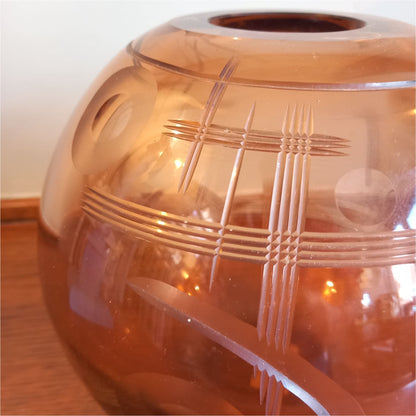 Peach Art Deco Studio Vase - Glass