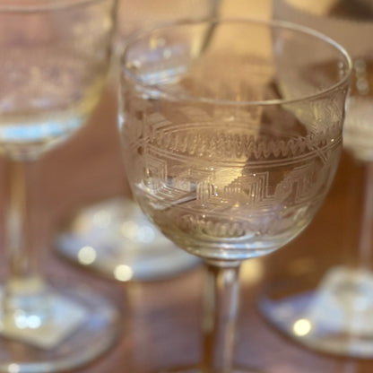 Edwardian Etched Port Glass