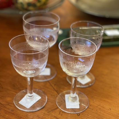 Edwardian Etched Port Glass