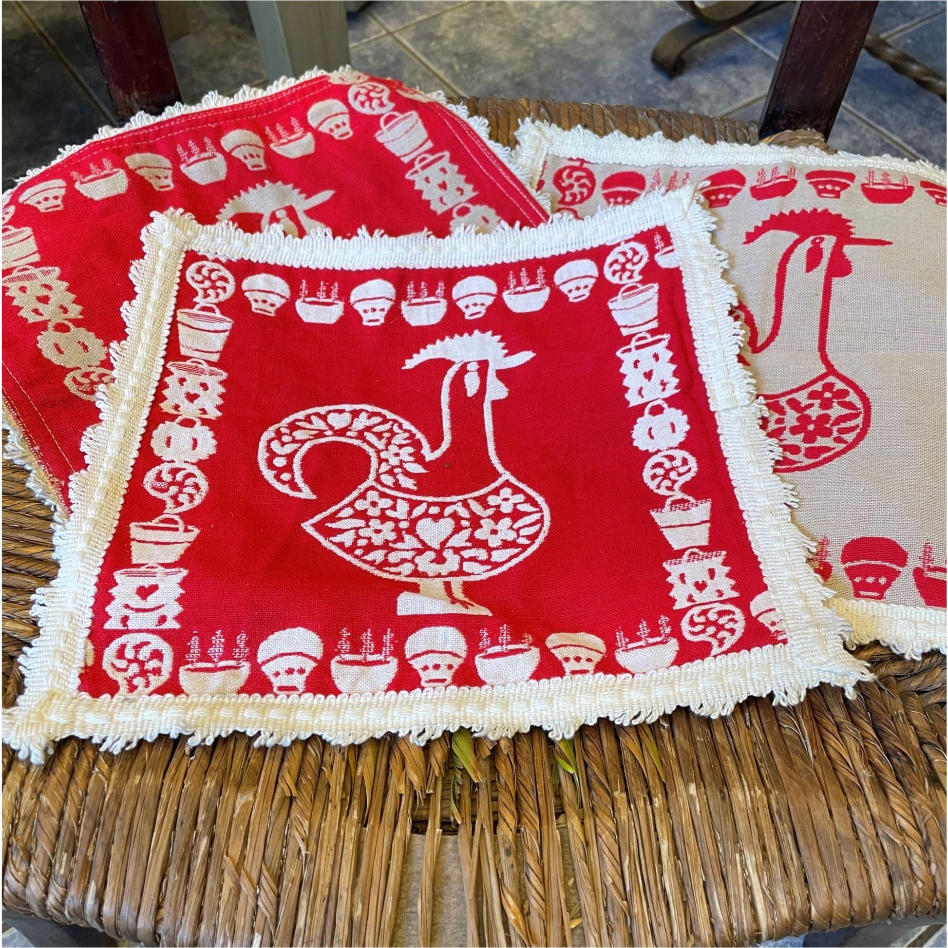 Red Rooster Square Mat - Miscellaneous