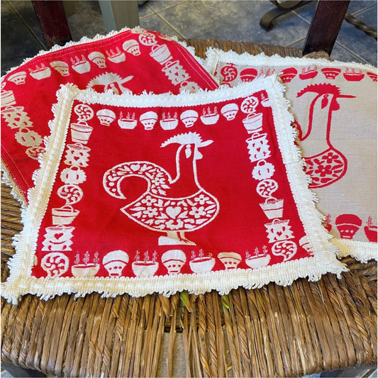 Red Rooster Square Mat - Miscellaneous