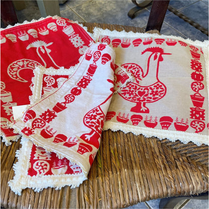 Red Rooster Square Mat - Miscellaneous