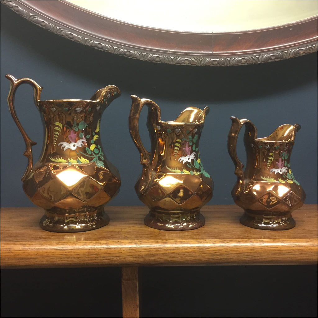 Set Of 3 Victorian Jugs - Ceramics