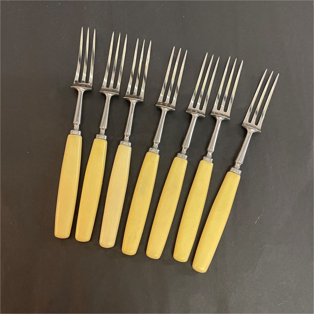 Set of Seven Dessert Forks - Cutlery