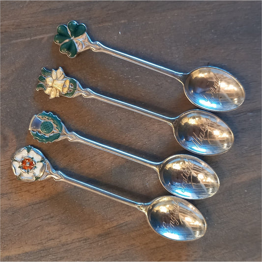 Silver & Enamel Teaspoons - Silver