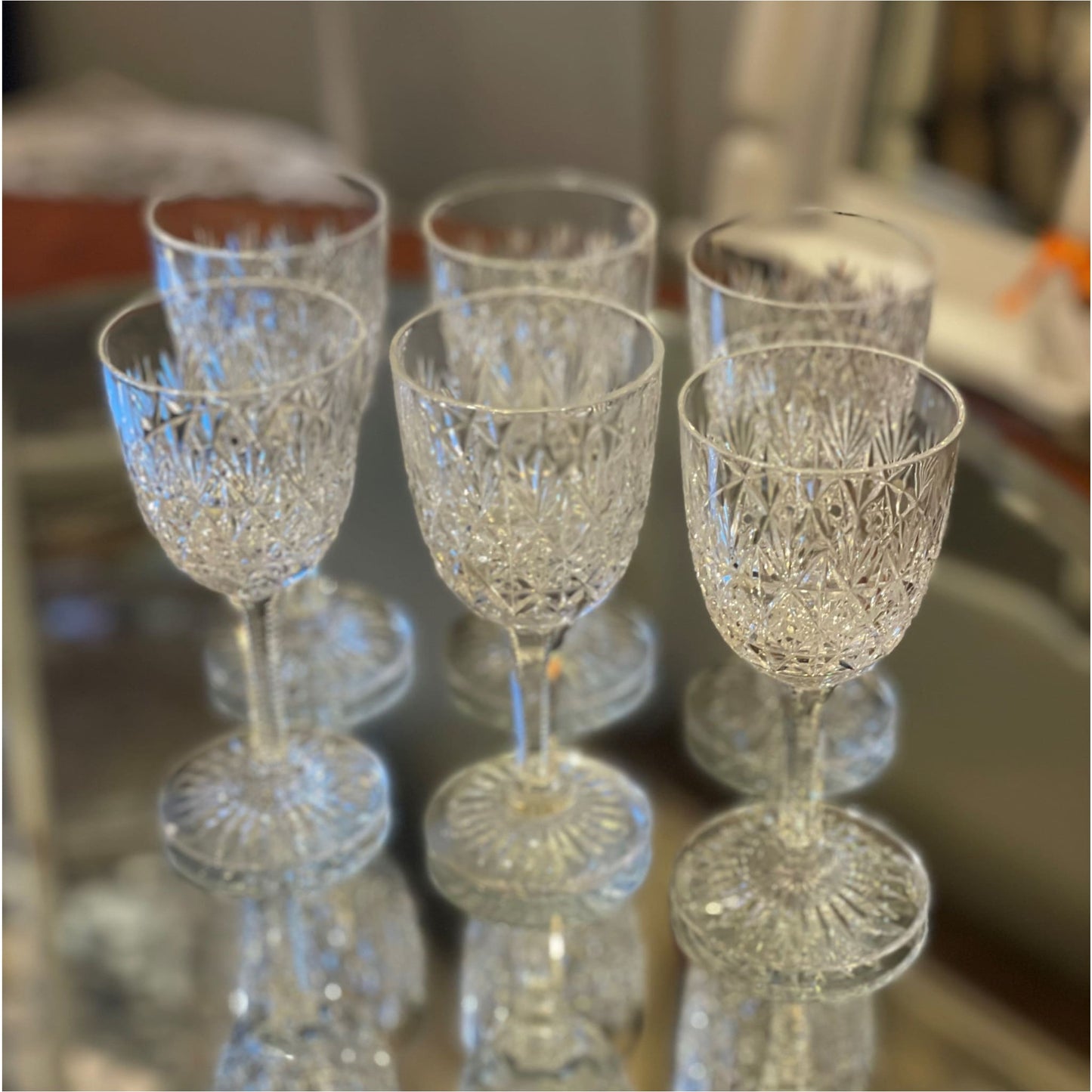 Six Webb Sherry Glasses - Glass