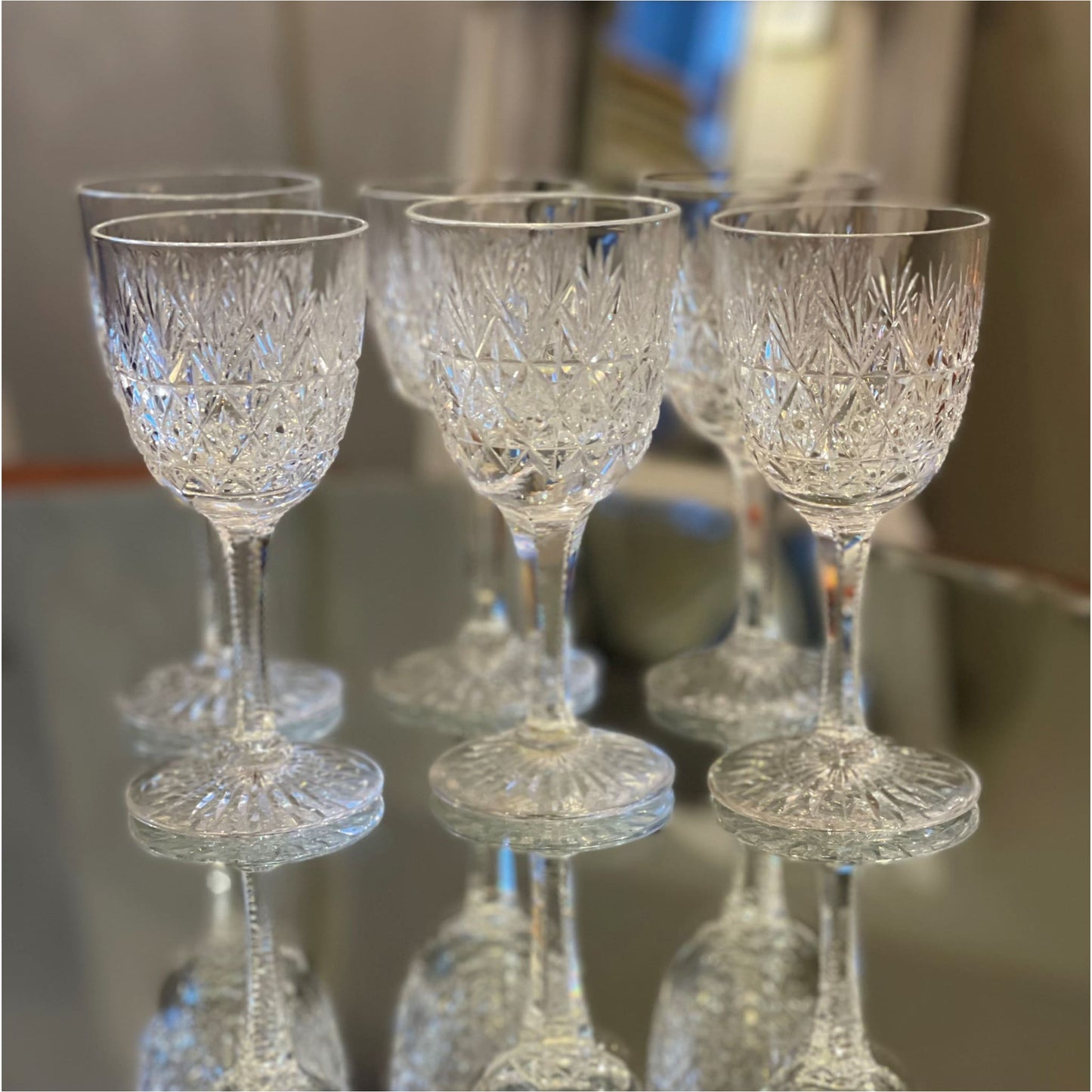 Six Webb Sherry Glasses - Glass