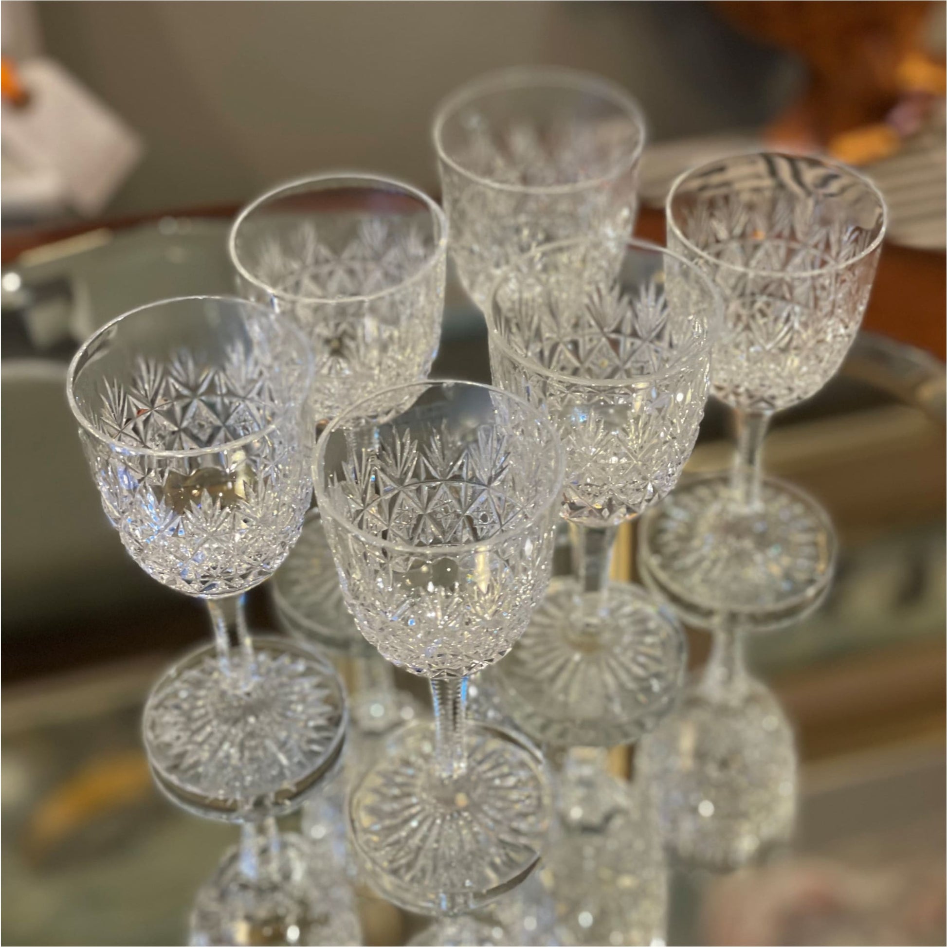 Six Webb Sherry Glasses - Glass
