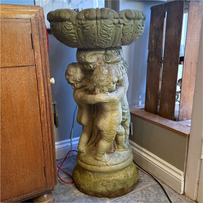 Three Cherub Stone Planter - Garden