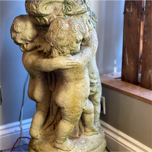Three Cherub Stone Planter - Garden