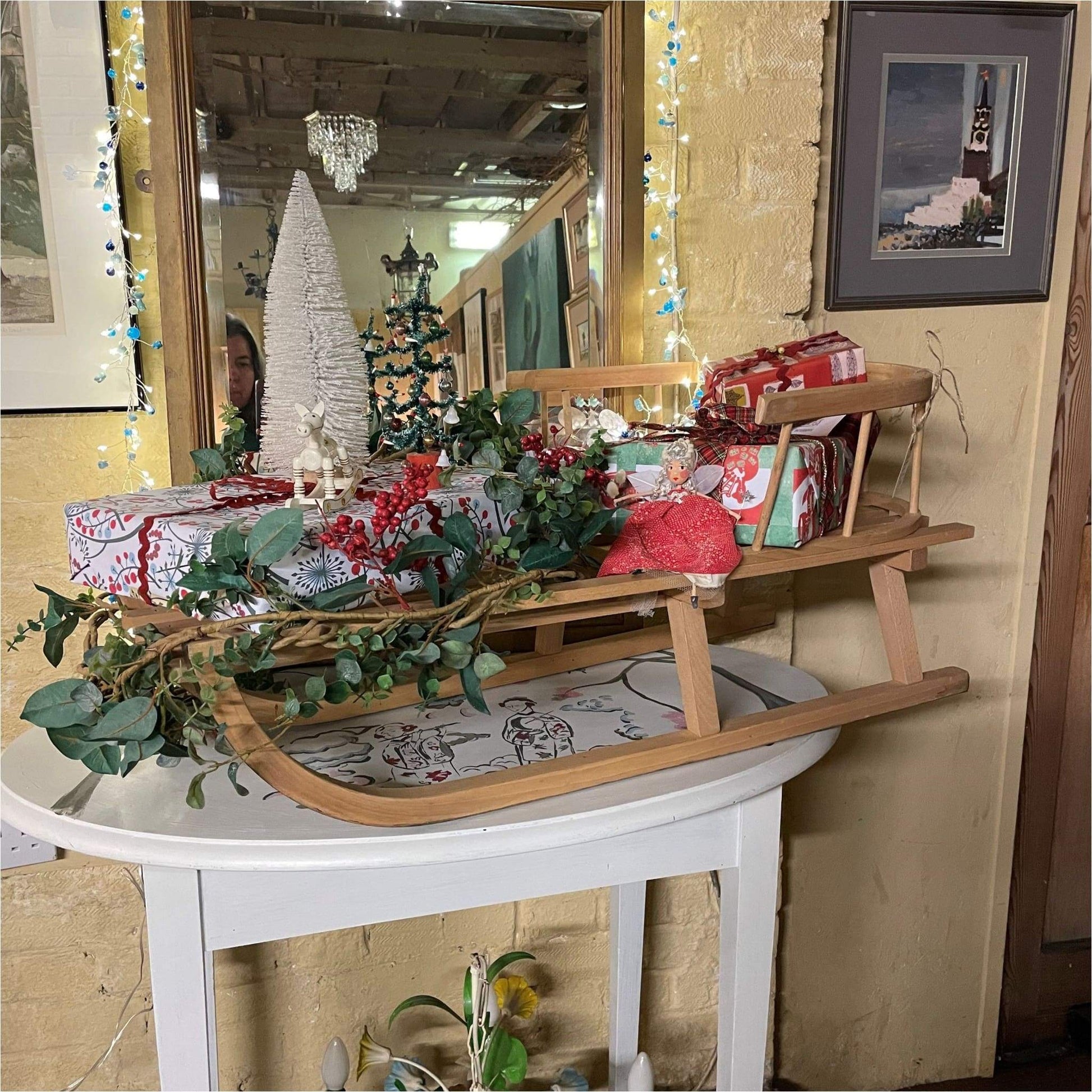 Child’s Wooden Sled - Christmas