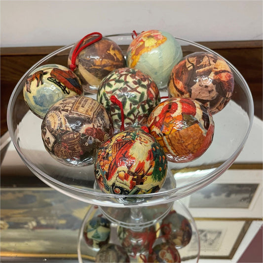 Vintage Decoupage Baubles - Christmas