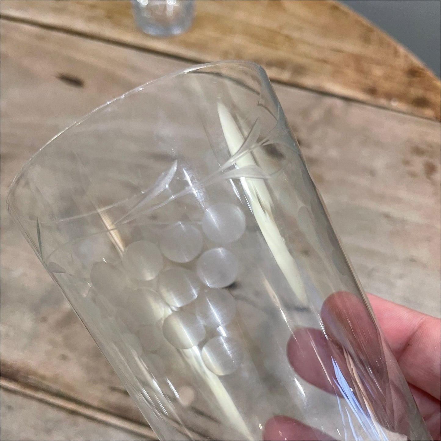 Vintage Etched Glass Tumblers - Glass