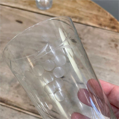 Vintage Etched Glass Tumblers - Glass