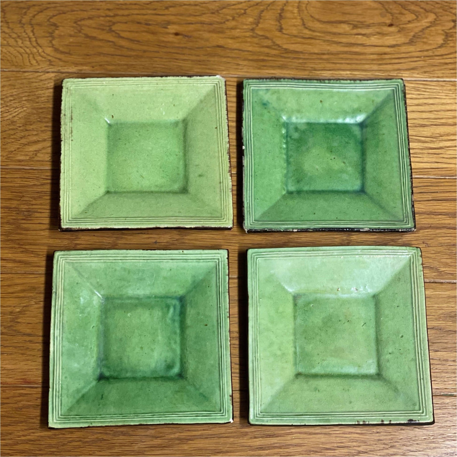 Vintage French Square Plates - Ceramics