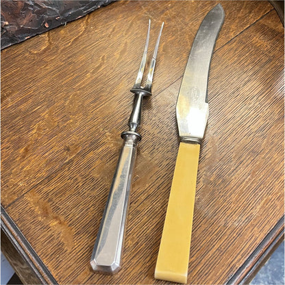 Vintage Harrods Carving Set - Silver