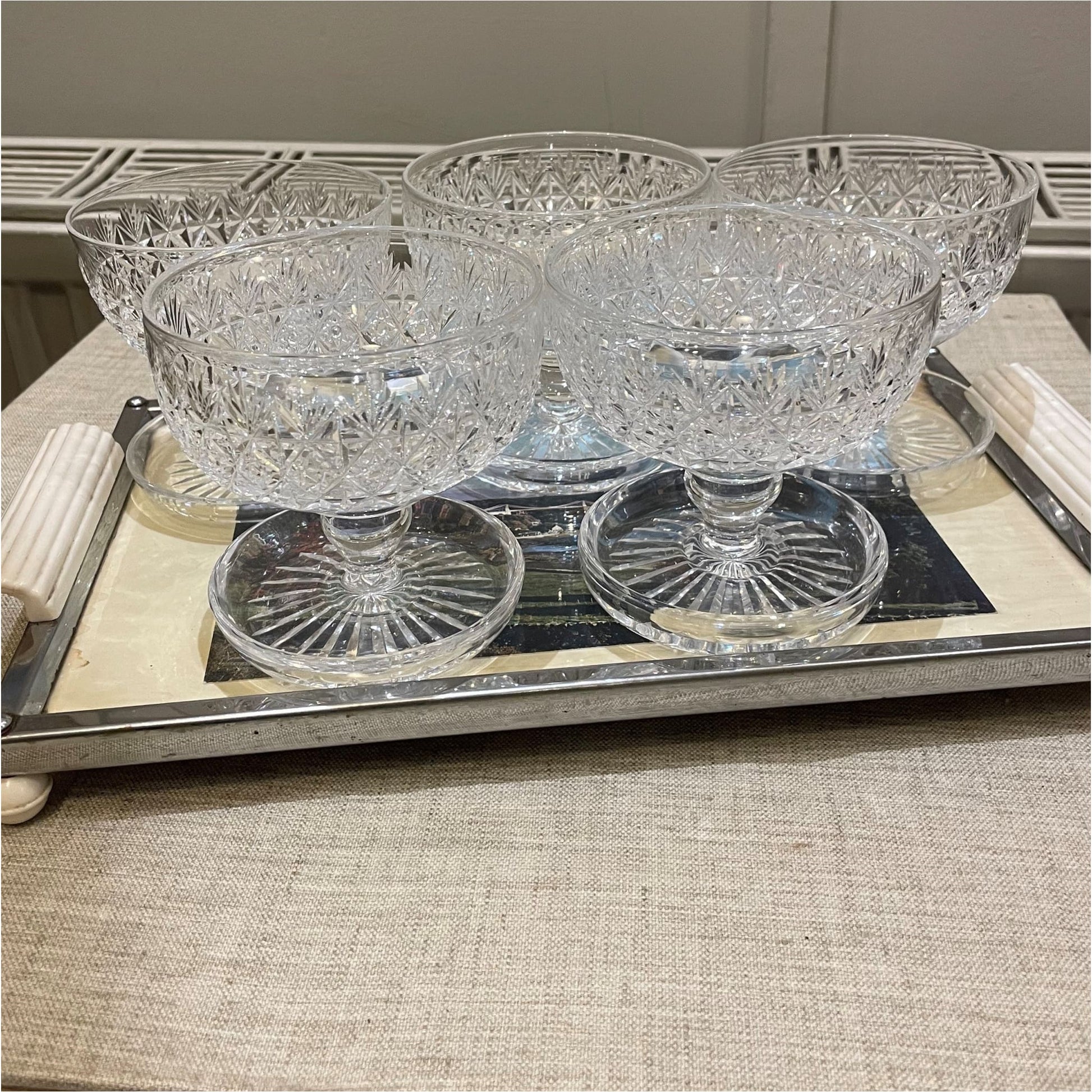 Webb Cut Crystal Sundae Bowl - Glass