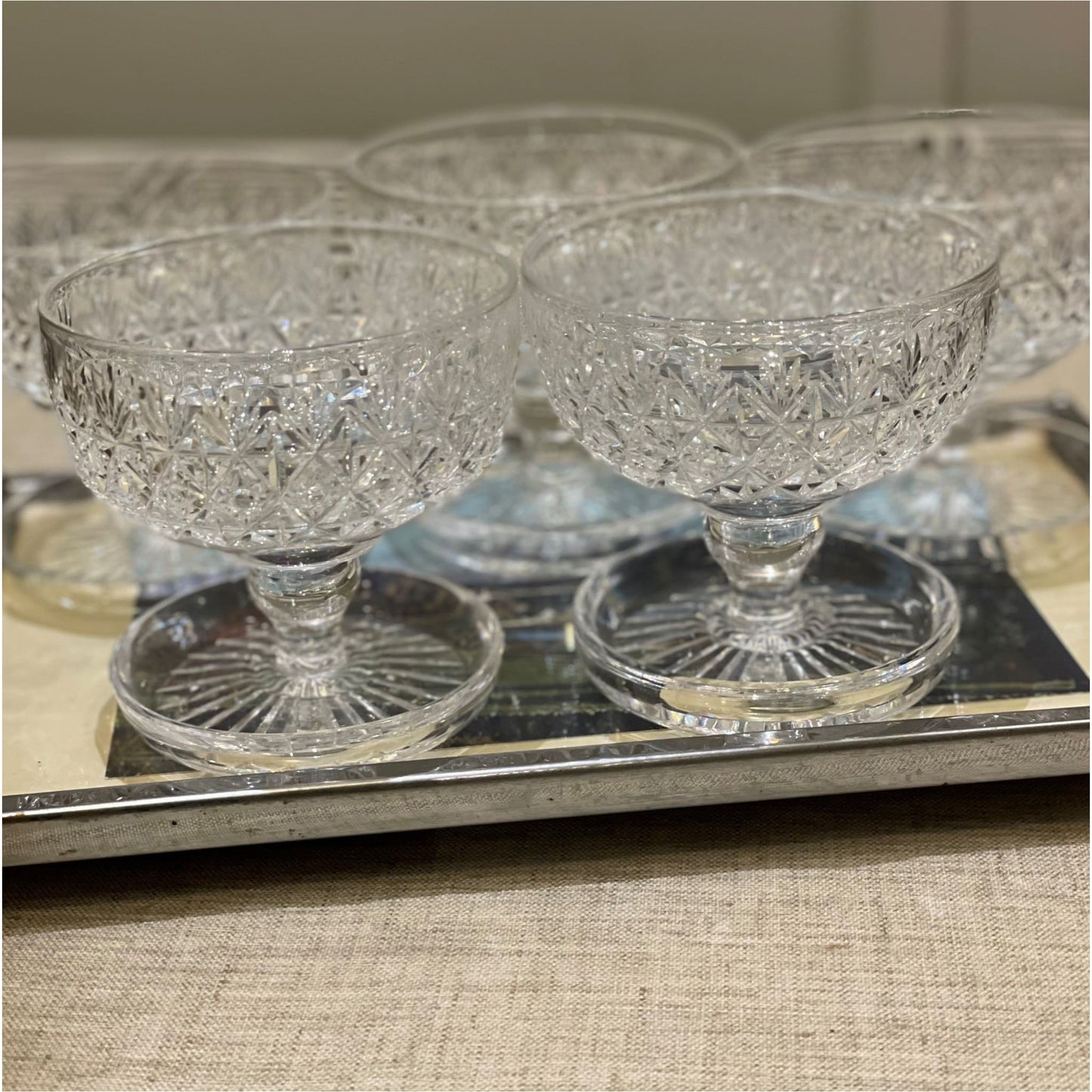 Webb Cut Crystal Sundae Bowl - Glass